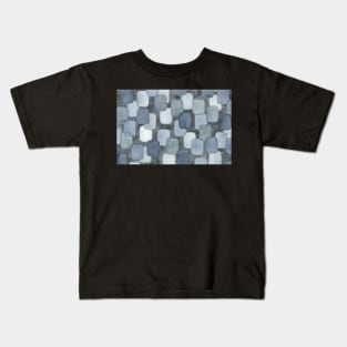 Rounded Rectangles in Gray Kids T-Shirt